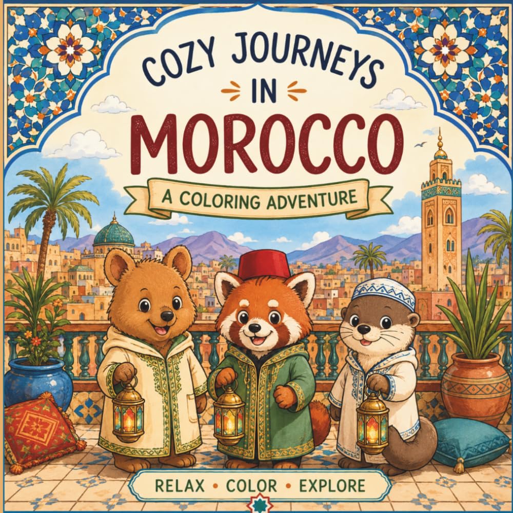 COZY JOURNEYS IN MOROCCO: A COLORING ADVENTURE - RELAX -COLOR - EXPLORE