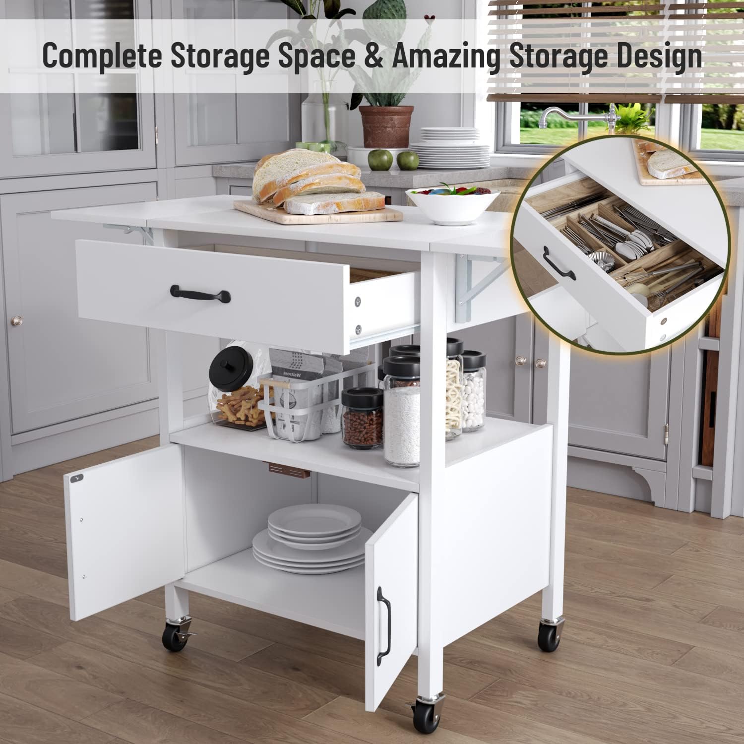 Buy 44’’ Modern Coffee Bar Wooden Buffet Buffet Table