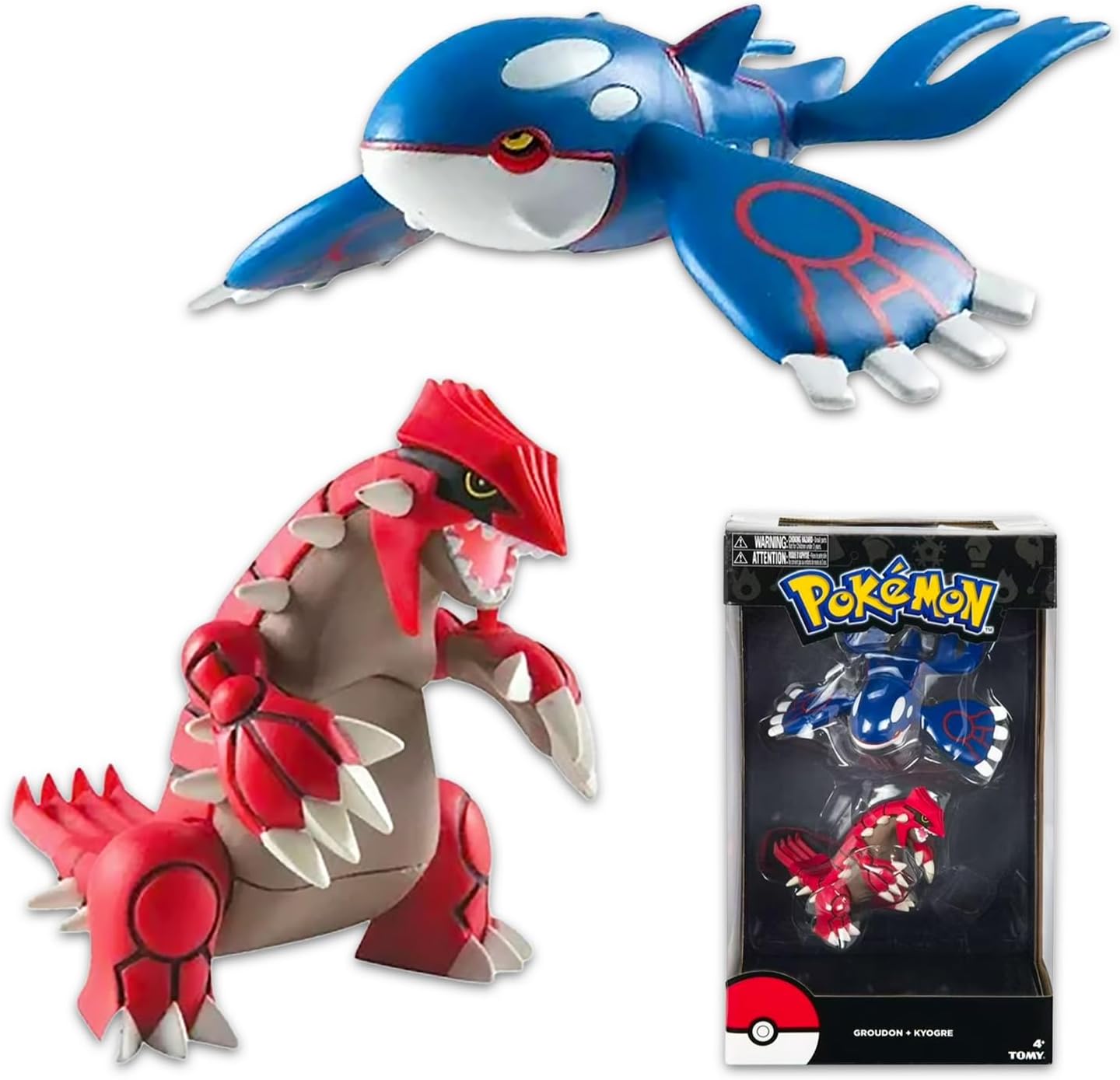 Pokemon Action Figure 2 Pack - 4" Groudon & Kyogre Collectible Figurines for Men and Women | Pokemon Collectible Toy for Adults