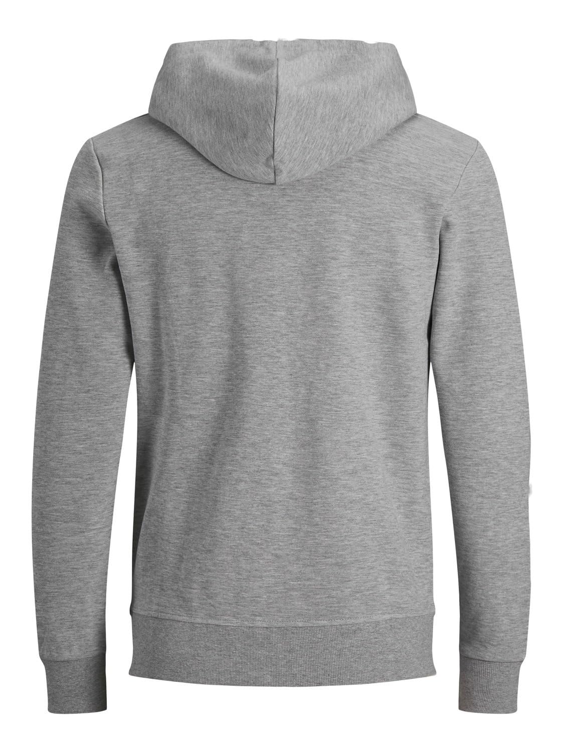 Jack & Jones Felpa da Uomo, con Cappuccio e Cerniera, in Stile Basic, Grigio Melange, XS