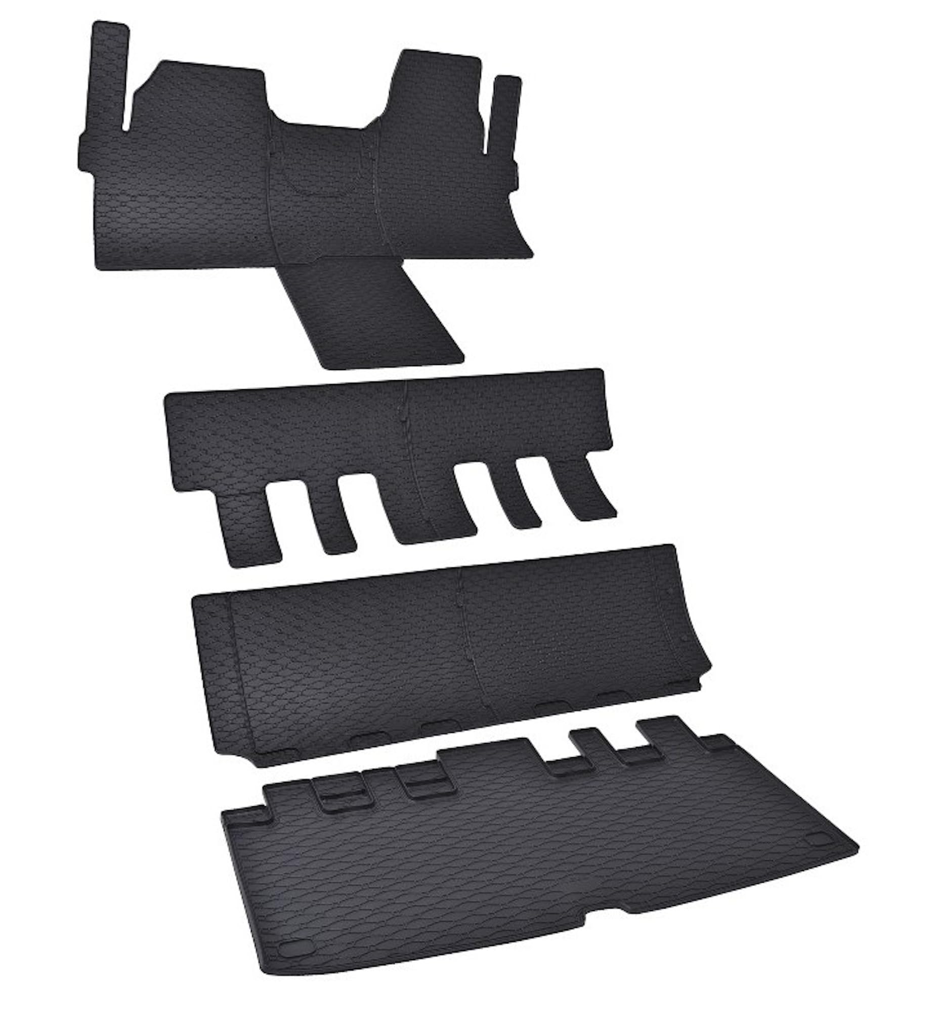 Tappeti In Gomma Per Ford Tourneo Custom 8 Posti 2024 - Set Completo Anteriore + 2 File + Bagagliaio - Foto 6