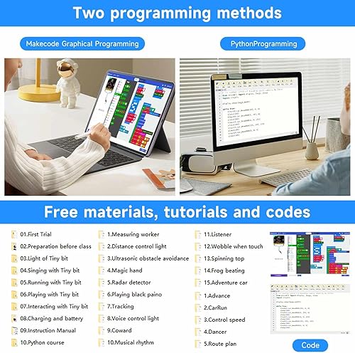Vista 15 de Yahboom Micro:bit Kit de construcción de ciencia de codificación para bricolaje, juguetes inteligentes, kit robótico para automóvil, aprendizaje