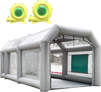 Sewinfla Portable Inflatable Paint Booth 20x10x9Ft Spray Paint Booth, Powerful Blower Inflatable Spray Booth with Air Filter System