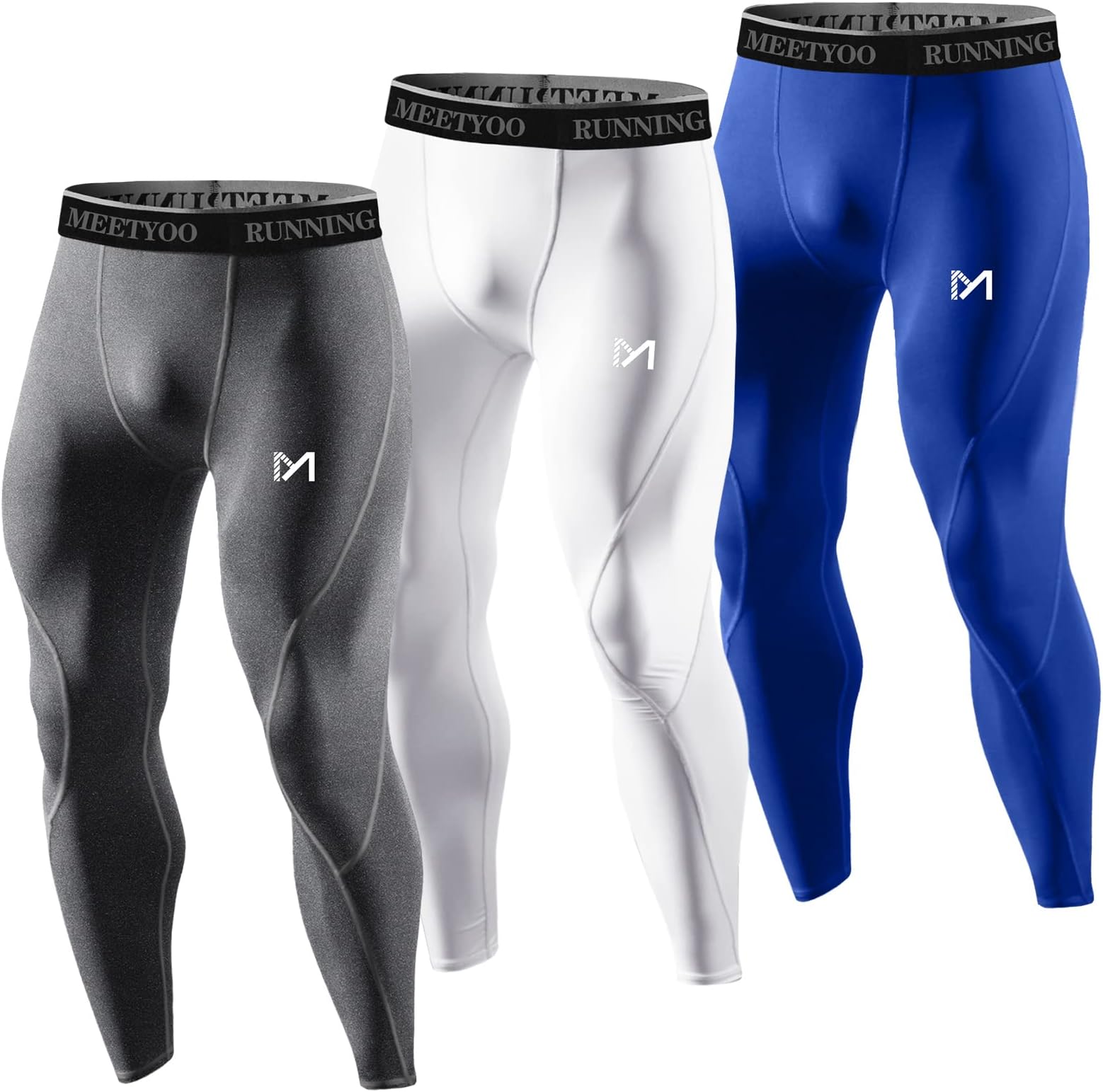 MEETYOOMen's Compression Pants, Cool Dry Sports Workout Running Tights Leggings