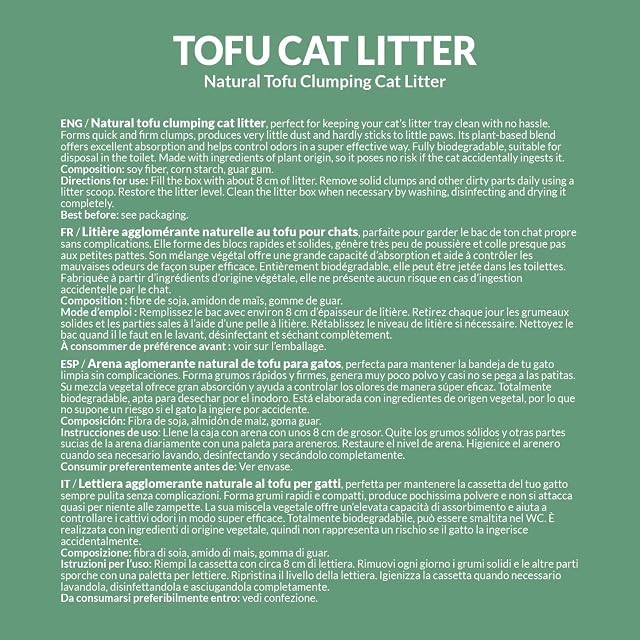 Foto 4 de 5 de Tofu - Original Cat Litter - Lecho para Gatos 6L - ARQUIVET