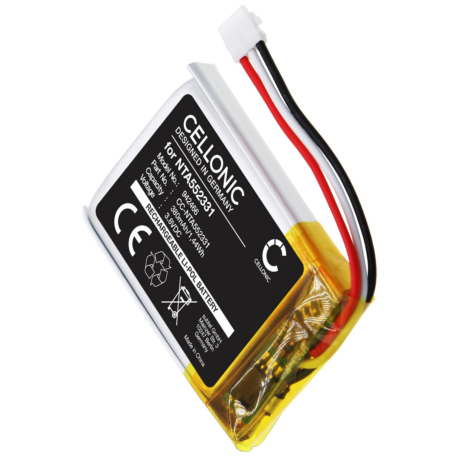 CELLONIC 1x Batterie Compatible avec Rode Wireless GO II | 1x, (380mAh, 3.8V, Lithium Polymère), Casque micro Batterie pour Rode 0442-0053-01