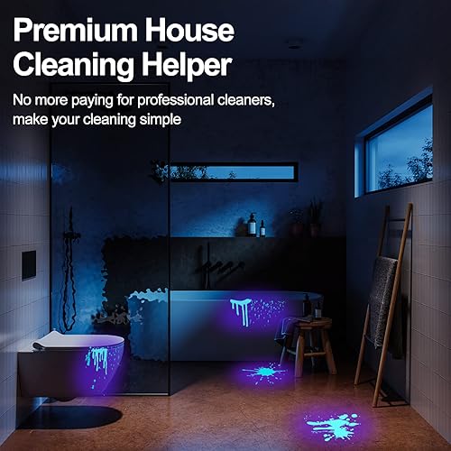 Miniatura 4 de Vansky Linterna UV de luz negra, detector de orina de mascotas de 51 LED mejorado para orina de perro y gato, manchas secas, chinches de cama, a