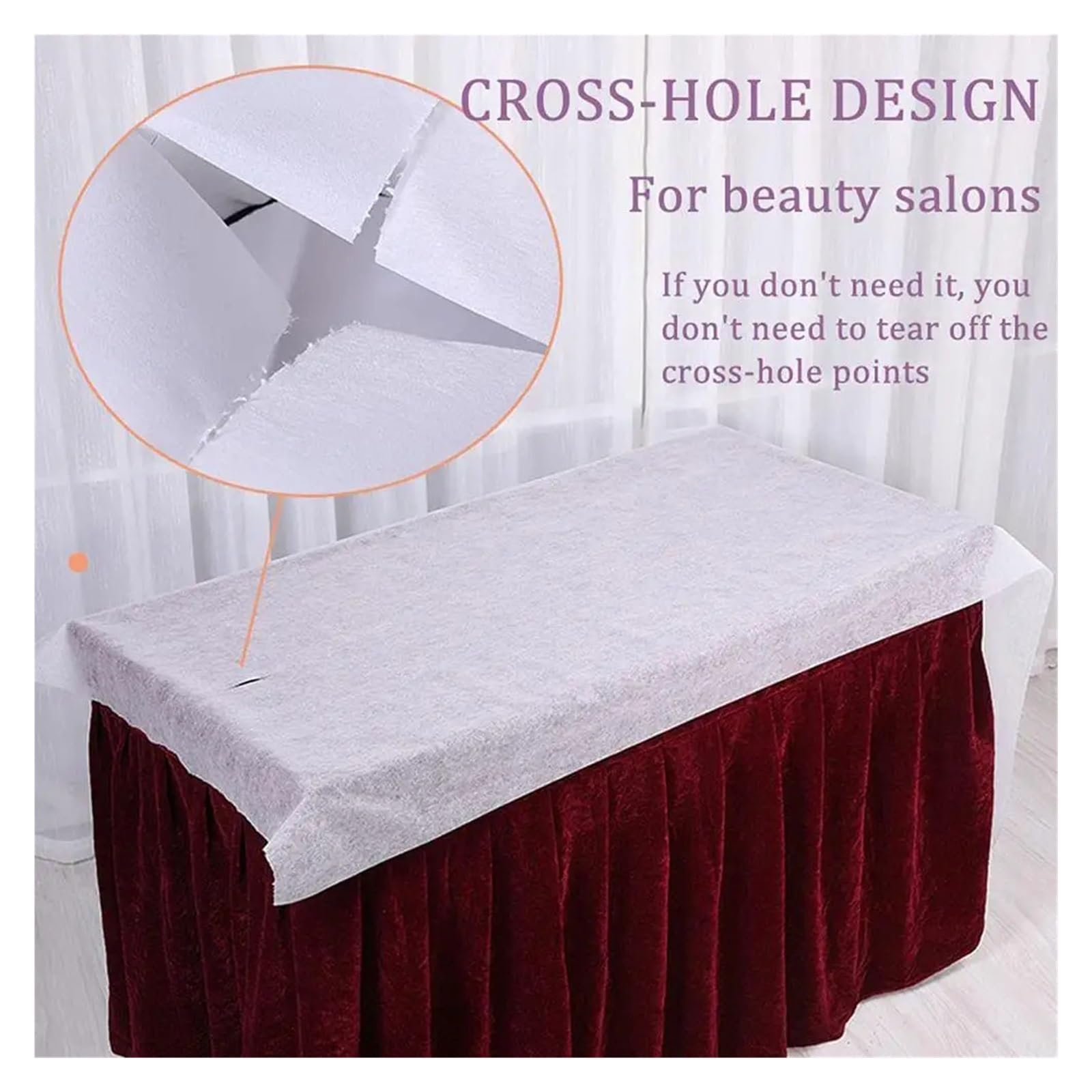 Funda para camilla de masaje Sábanas de colchón for masaje Spa, sábanas cama for salón, rollo papel no tejido, cubierta mesa, almohada, toalla, baño tatuaje | 200 Sheets