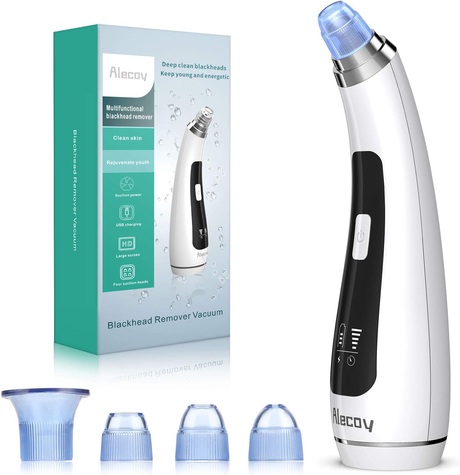 Blackhead Remover Vacuum Blackhead removal tool Blackhead Vacuum,USB Rechargeable Face Vacuum Acne Comedone Extractor Tool Pore vacuum Cleanser Suction Tool with LED Display-Suction Force for All Skin