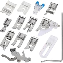 14pcs Presser Feet Set Low Shank Adapter Universal Presser Foot Holder for Brother Singer Janome Babylock Kenmore Sewing Machine Use