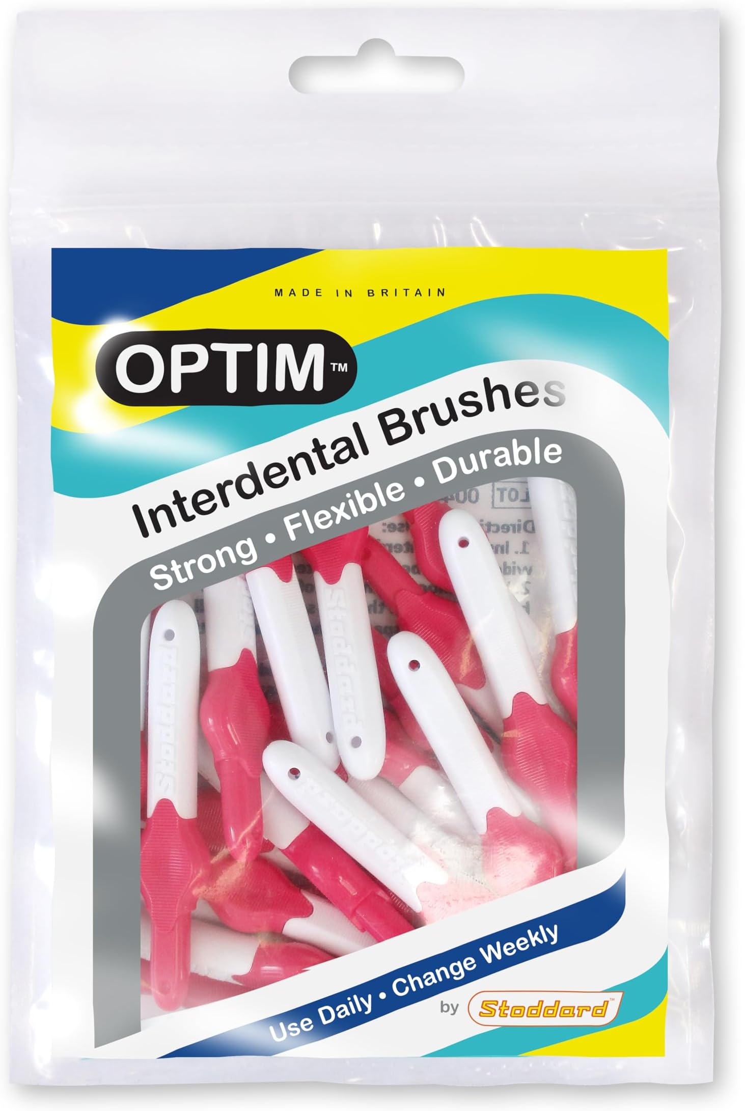 Stoddard 25 Icon Interdental Brushes Value Pack All With Extendable Handles Floss Toothpick Plaque Tartar Removal Oral Hygiene Dental Brush 0.4 Mm Pink