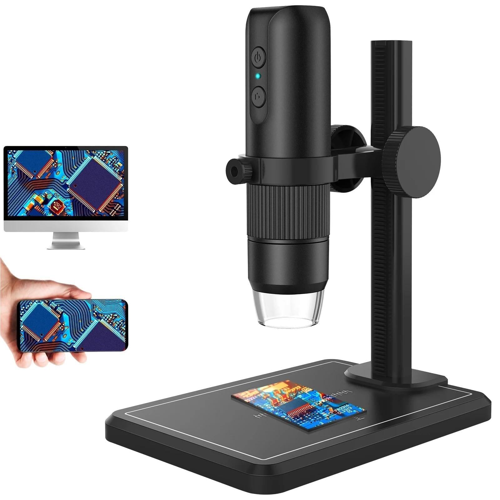 Mikroskop Stereoskopowy, Cyfrowy mikroskop profesjonalny USB z 8 diodami LED Endoskop 1600X Zoom Aparat Lupa Do Telefonu Komórkowego PC Lutownica Narzędzia