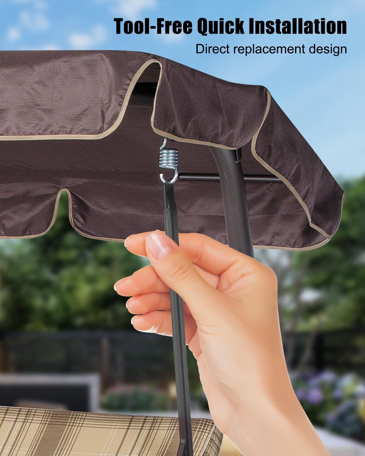 Barre di ricambio per altalena da giardino, 33.5in / 85 cm, aste ellittiche in metallo bronzo