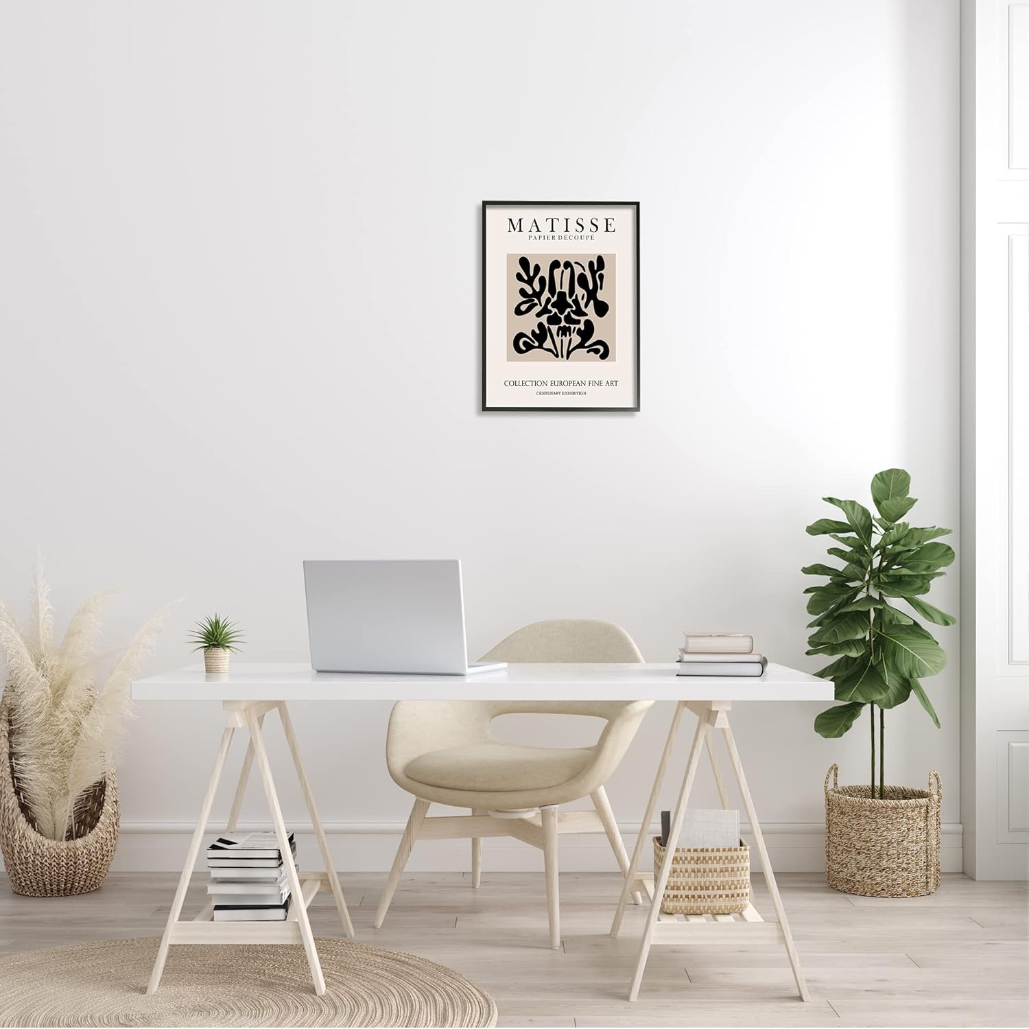 Stupell Industries Abstract Contemporary Black Floral Design Matisse Typography, Design by Ros Ruseva