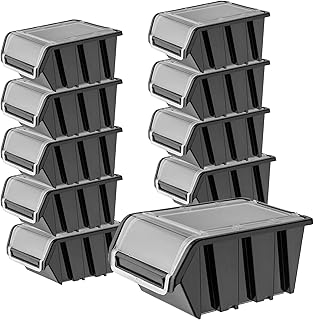 KADAX Stacking Boxes, Plastic Tool Organiser ...,