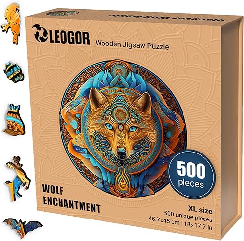 Miniatura 9 de LEOGOR Rompecabezas grande de madera para adultos, árbol de la vida, (350 piezas, 14.9 x 15 pulgadas), diseño redondo inspirado en la naturaleza,