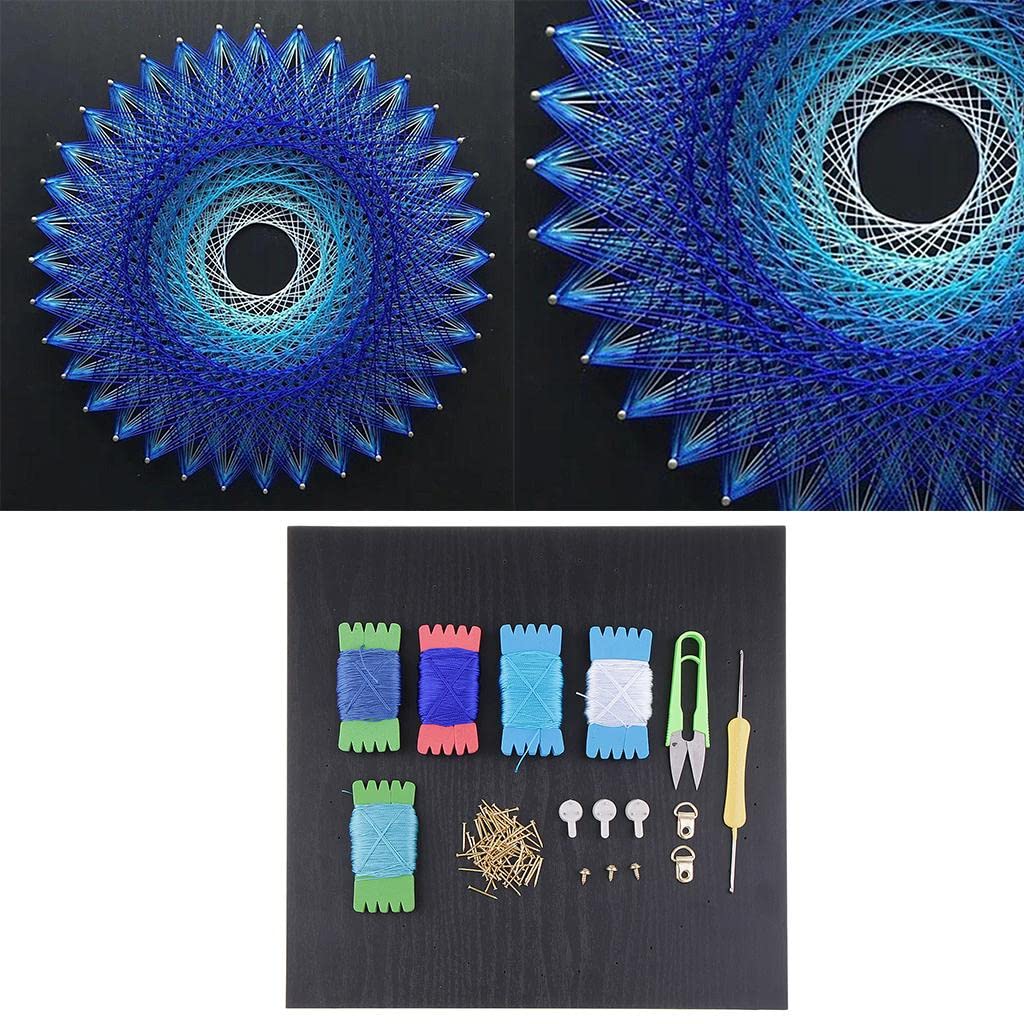 Bonarty String Art Handmade Decoration String Kits Art pour Enfants Adultes - Nid D'oiseau - Bleu