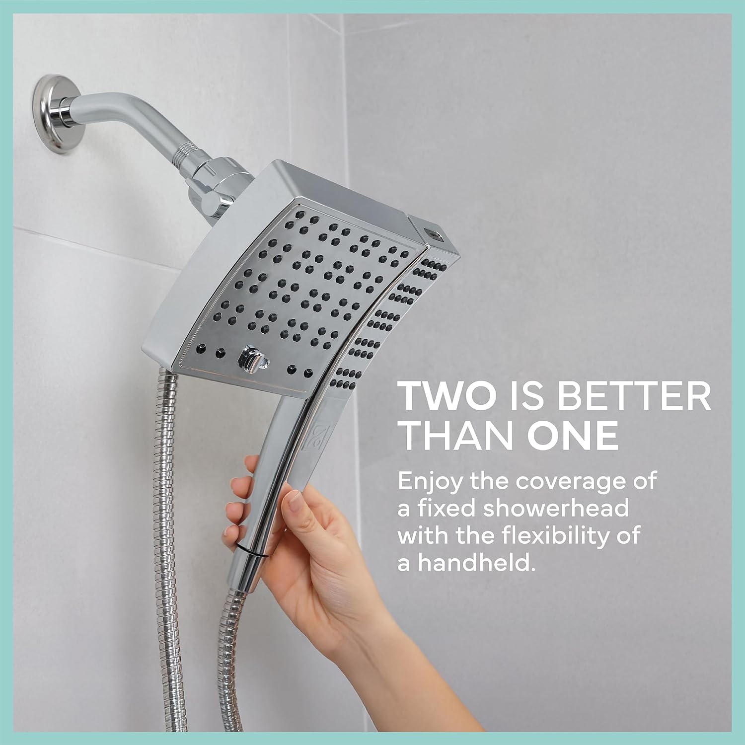 SEVENTY 3-Setting Dual Combo, Fixed and Handheld Showerhead in Chrome (12161)