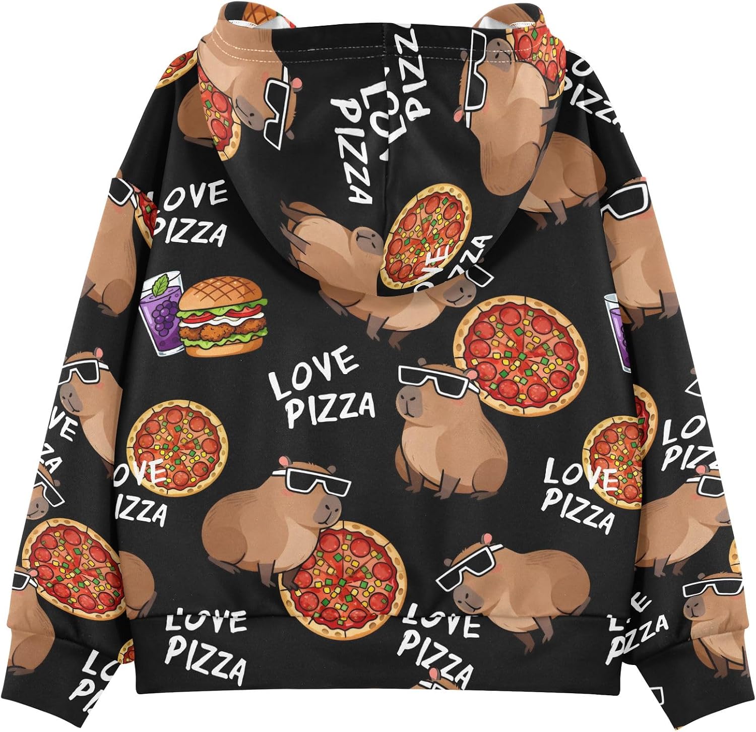 Kids Hooded Sweatshirt London Big Ben Bus Pattern Pullover Hoodies with Pocket