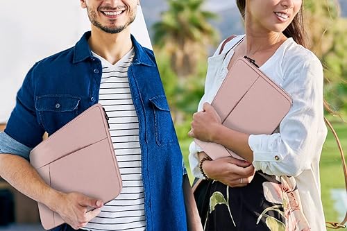 Miniatura 7 de Funda para laptop de 15.6 pulgadas, duradera, a prueba de golpes, funda protectora de transporte para computadora con bolsillo frontal, maletín para