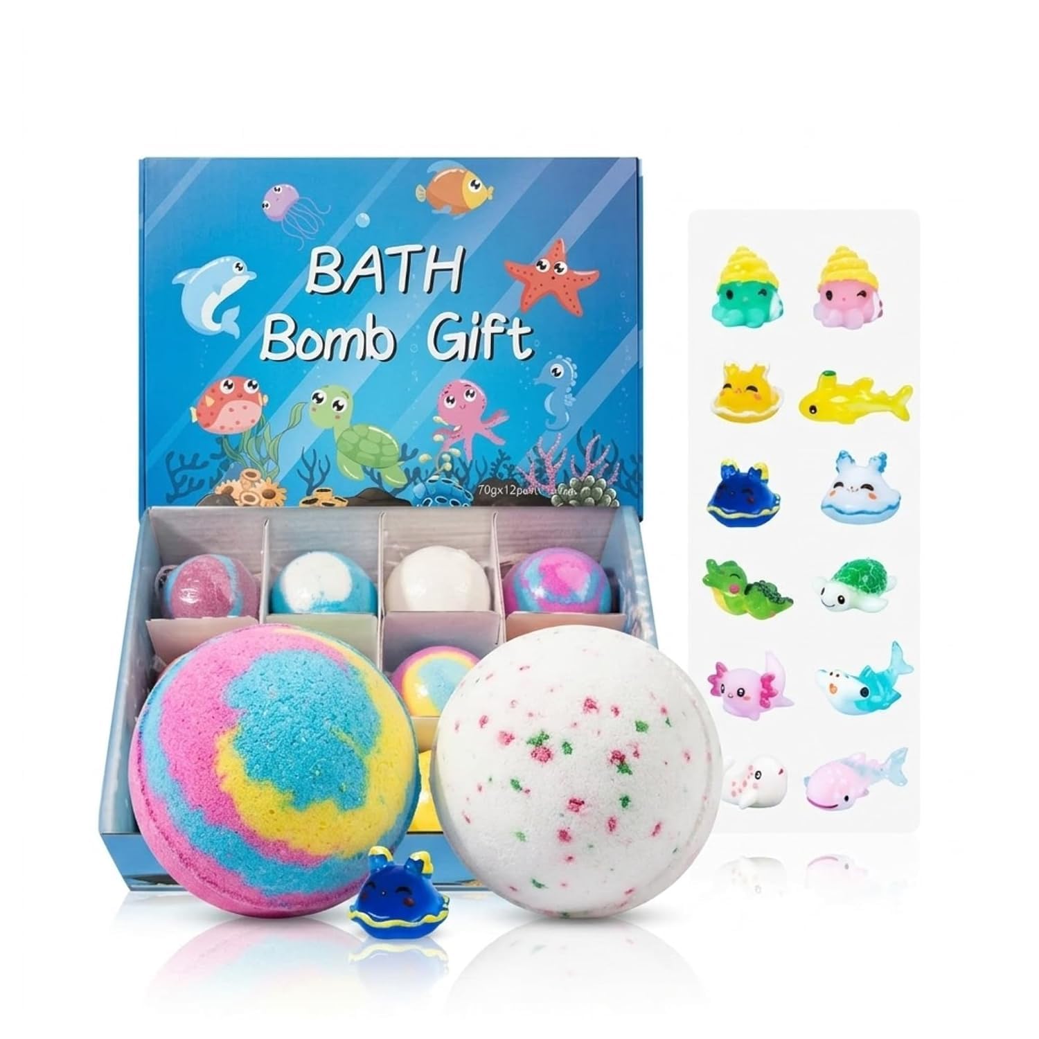 Mishree Home Kids Bath Bombs with Surprise Toy Inside Pack of 2 | Colorful Fizzy Bubble Bath Bombs | Moisturizing Bath Fizzers for Boys & Girls | Birthday Return Gift & Bath Time Fun-picture-14