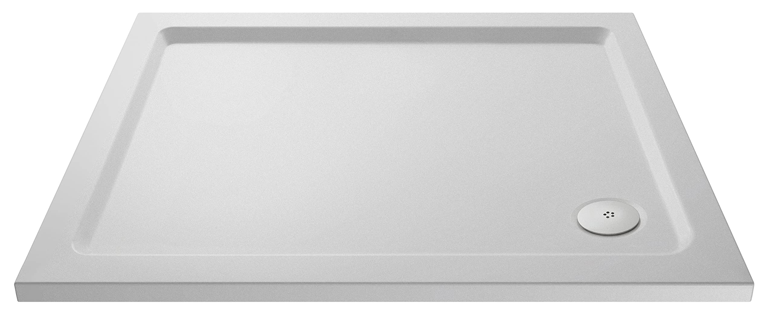 nuie NSR016 Trays Modern Bathroom Slip Resistant Rectangular Shower Tray, 700mm x 1100mm, Matt White