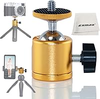 Vista 11 de EXMAX Cuerpo de aleación de aluminio de 360 grados giratorio Mini trípode cabeza de bola con rosca de 1/4 pulgadas montaje base para encendedor