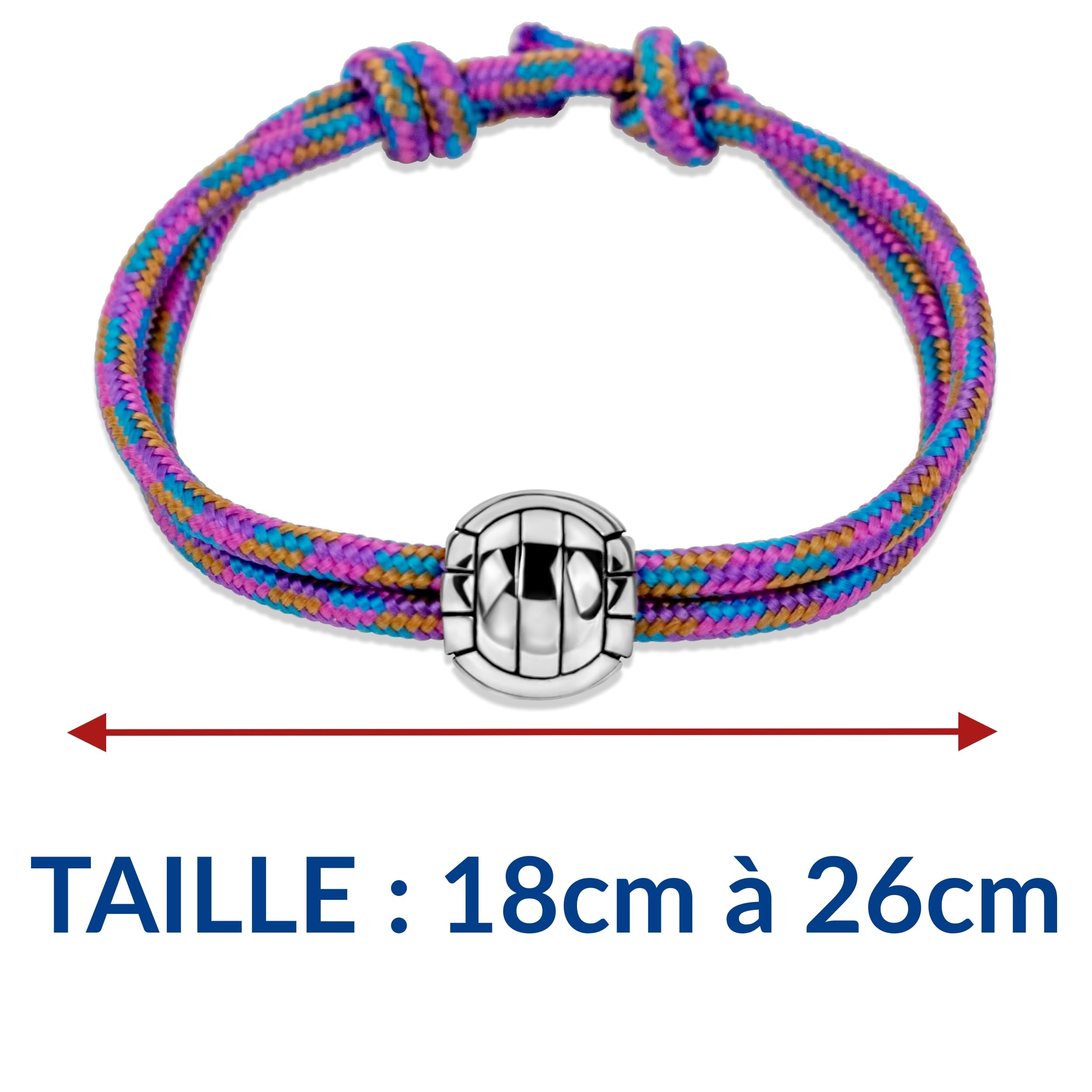 ERNESTINE - Bracelet Volleyball réglable acier inoxydable - Idée cadeau Volley homme femme adolescent - Bracelet Volleyball sport - Cadeau Homme Noël anniversaire fête des pères - bijoux sports enfant