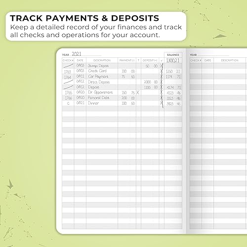 Miniatura 9 de Skyline Registro de cheques - Libro de registro contable para ingresos y gastos - Chequera de transacciones para pequeñas empresas - Cuaderno de