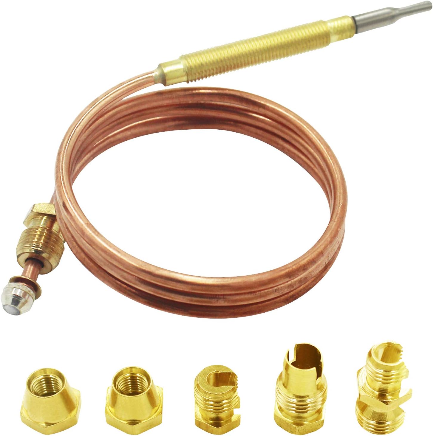 MENSI Gas Thermocouple Kit M6x0.75 with Universal Adapter Replacement 900mm Long M9x1