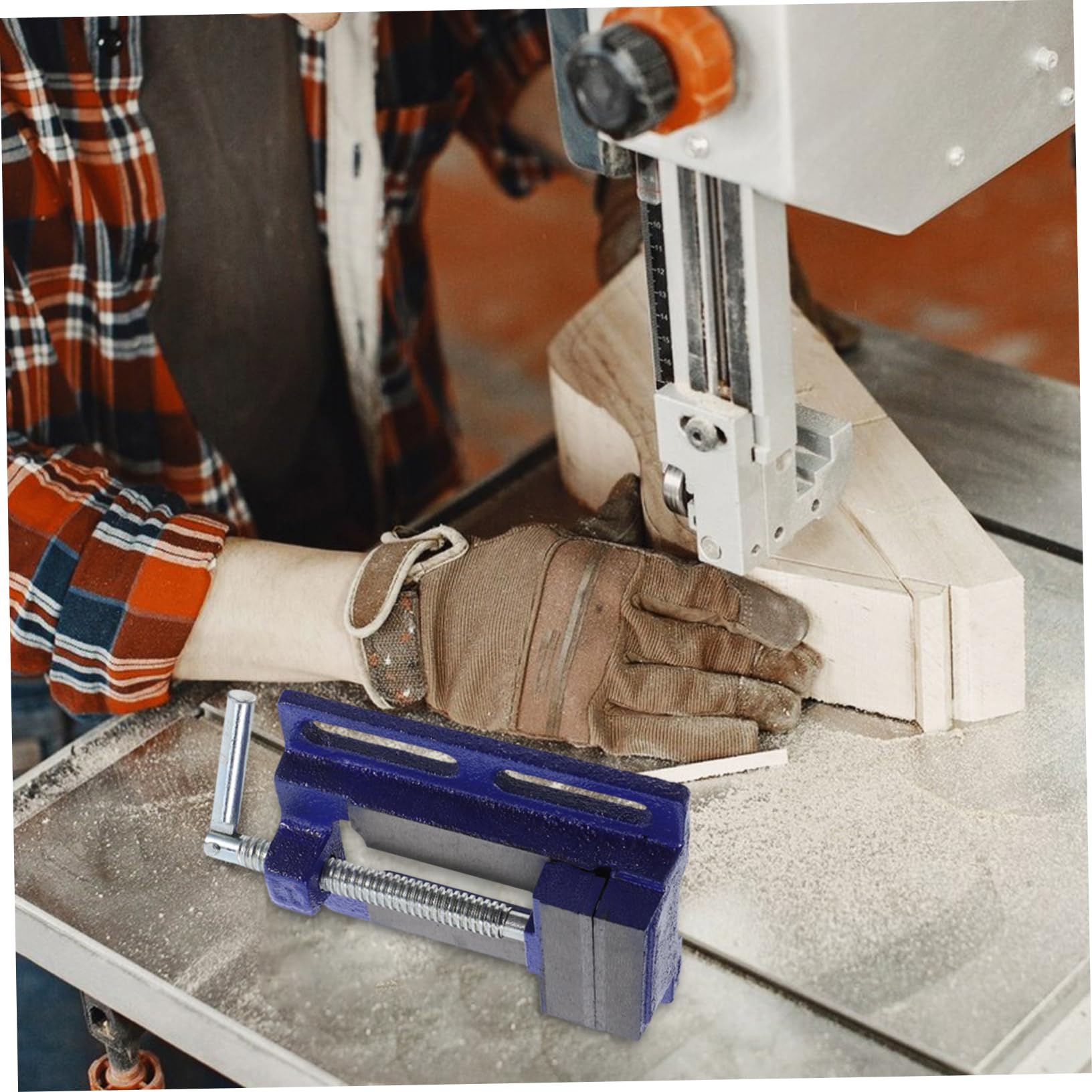 SOLUSTRE Abrazadera de Banco para Carpintería de Acero, para Madera 77mm de Abertura y 80mm de Sujeción, Taller