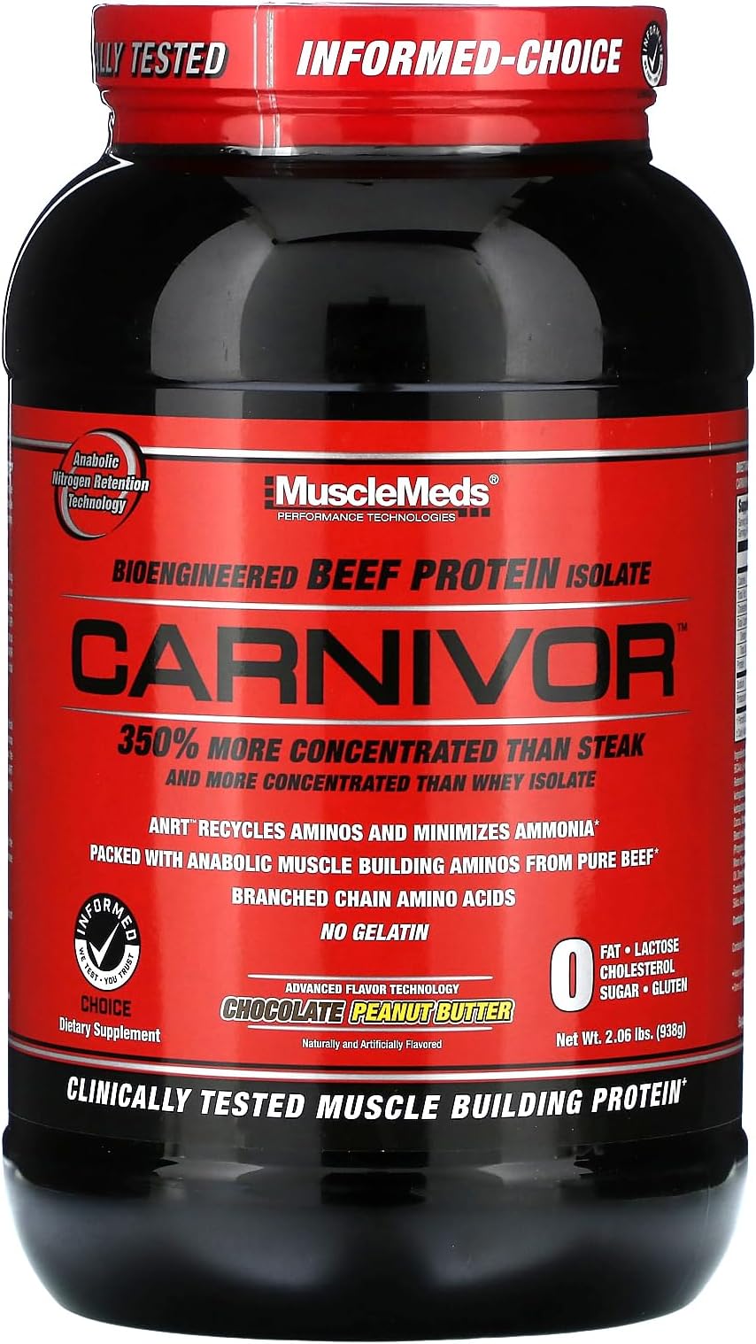 Carnivor Beef Protein Isolate Powder Chocolate Peanut Butter, 28 Servings