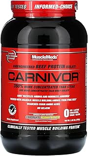 MuscleMeds Carnivor Beef Protein Isolate Powder, 23 Grams Protein, 0 Fat, 0 Sugar, 0 Cholesterol, Lactose Free, Chocolate Peanut Butter, 2.2 Pound, 28 Servings