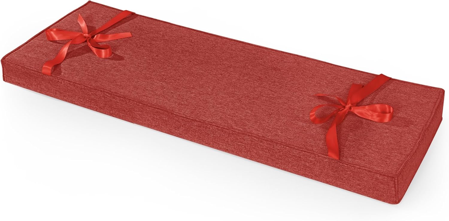 ROFIELTY Bench Cushion 39 inch, Durable Bench Cushions for Indoor Furniture, Non-Slip Window Seat Cushions Indoor, Personalized Custom Bench Cushion (Red, 39x11x2)