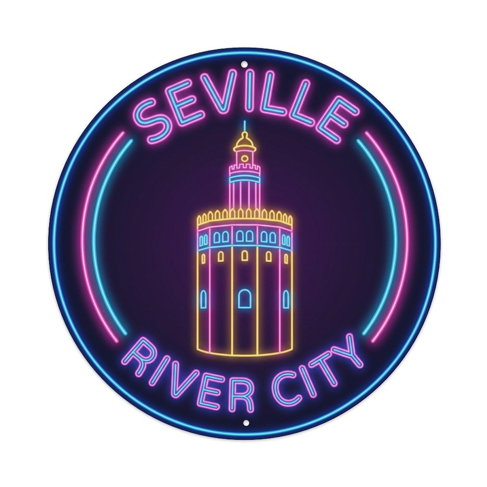 Metal Tin Sign Seville Vintage Travel Spain