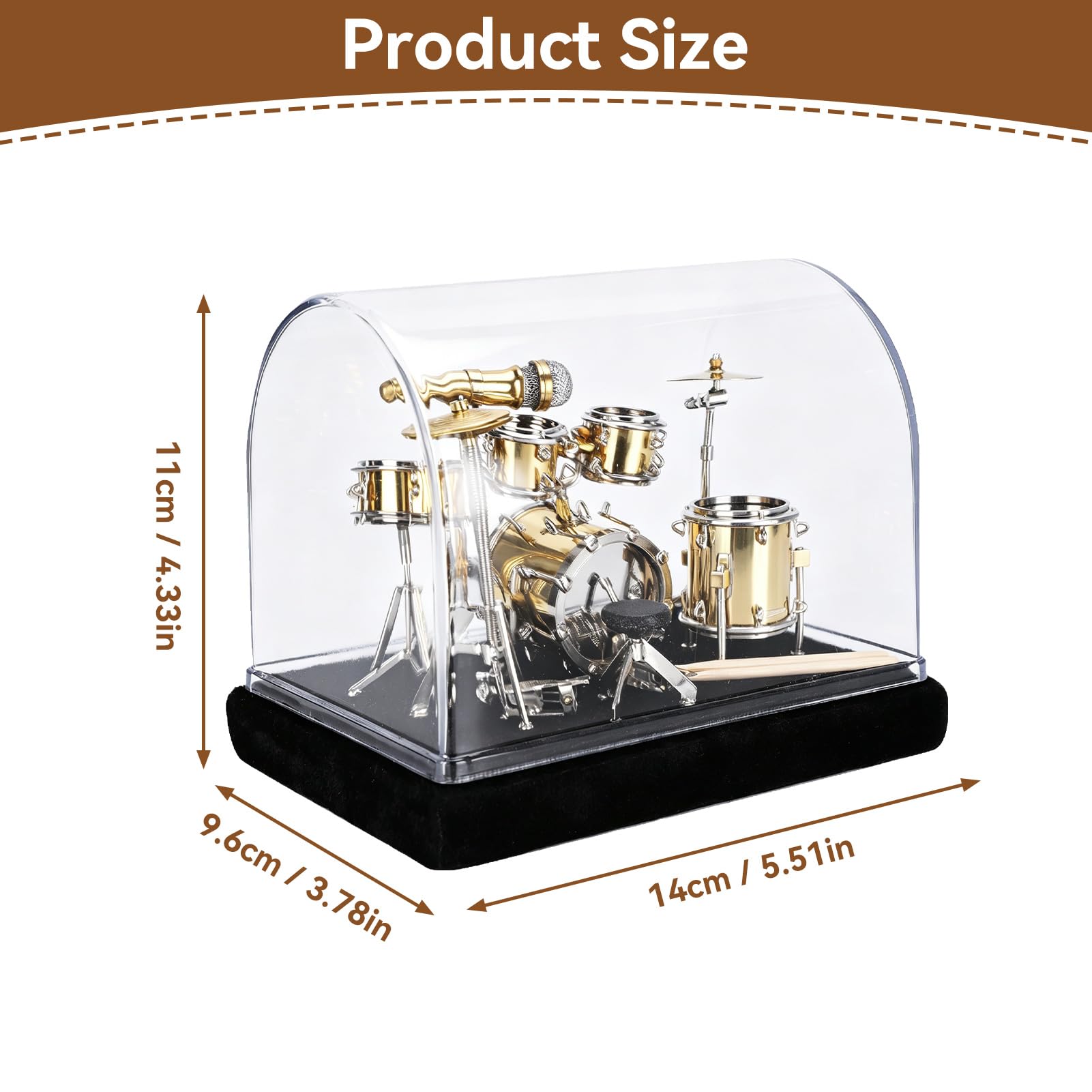 Mini-Trommelmodell, Miniatur-Trommelset-Modell, Desktop-Trommelset, Mini-Musikinstrumentenmodell, Basteltrommel-Modell, Display, MiniTrommelset für Puppenhaus-Heimbüro-Dekoration