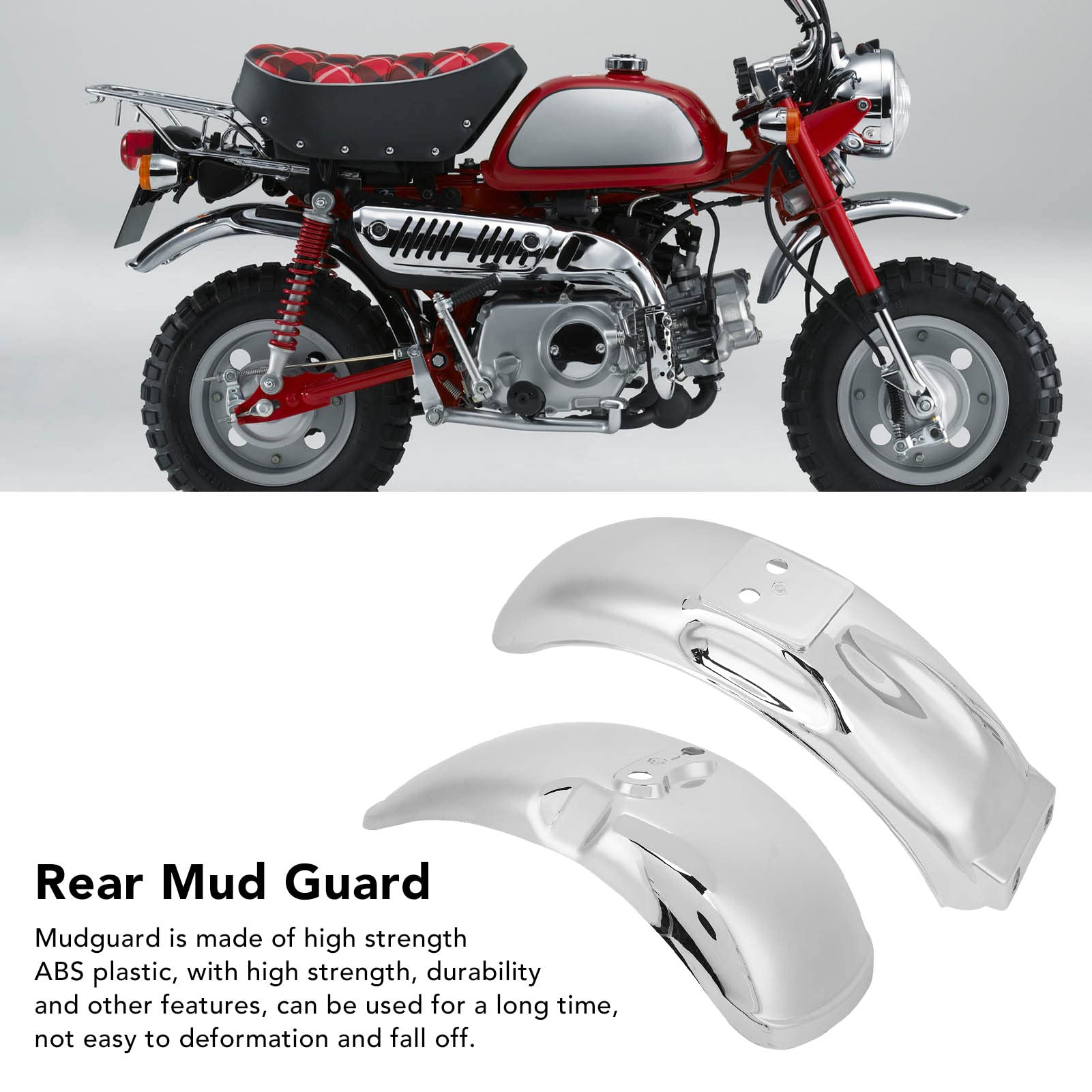 Motorrad Kotflügel Chrom Frontrad Schmutzfänger für Monkey Z50 Z50A Z50J Z110 Z125 mit 8 oder 10 Zoll Rädern hochfester ABS Kunststoff langlebiger Ersatzteil einfache Selbstmontage