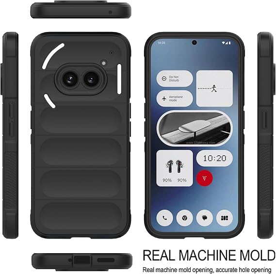 ESTH Liquid Silicone Case for Nothing Phone (2a) with Antibacterial Protection and Scratch-Resistant Soft Microfibre Lining All-Round Protection Shockproof Mobile Phone Case Black