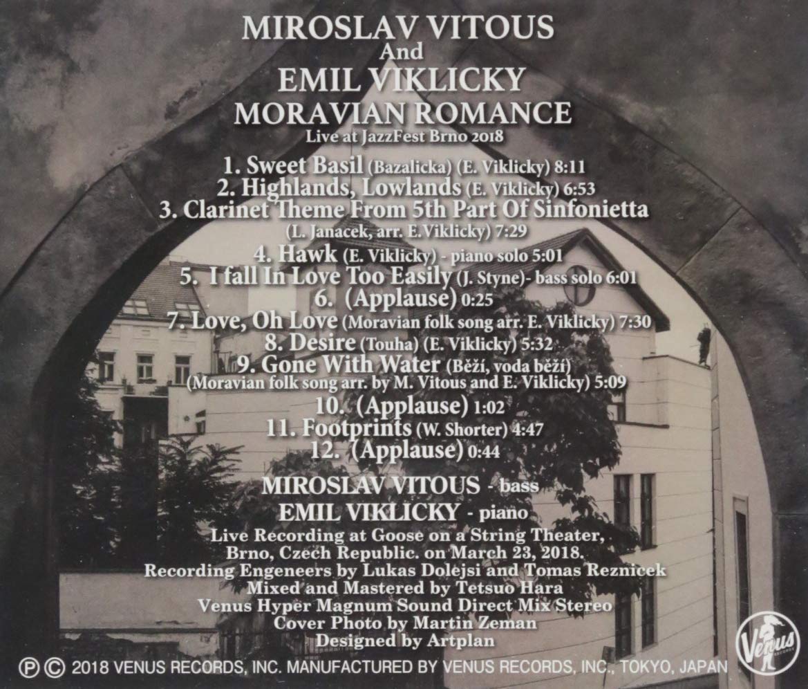 MIROSLAV VITOUS EMIL VIKLICKÝ EMIL VIKLICKY - Moravian Romance - CD