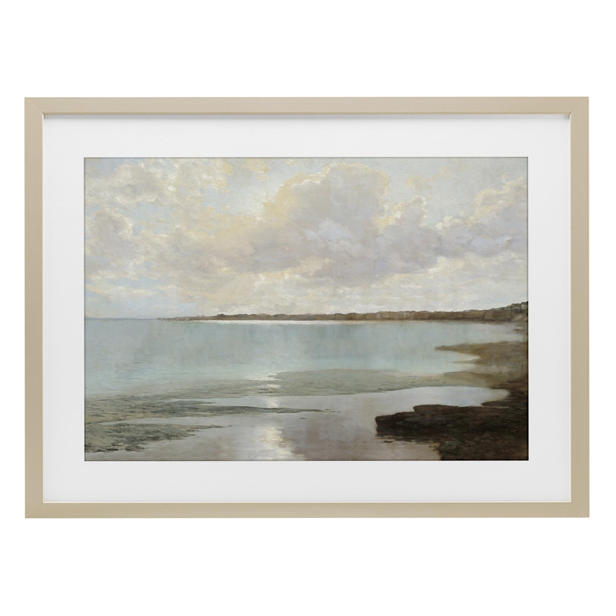 Stupell Industries Harvest Pine (Textured) 'At The Shore Horizon'| Framed Print Under Glass