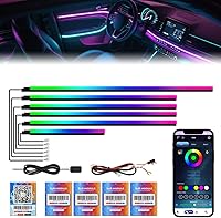 Vista 25 de Nueva versión Dreamcolor Luces de interior de coche acrílicas 18 en 1 RGB Kit de iluminación ambiental para coche APP Control Sistema de control por