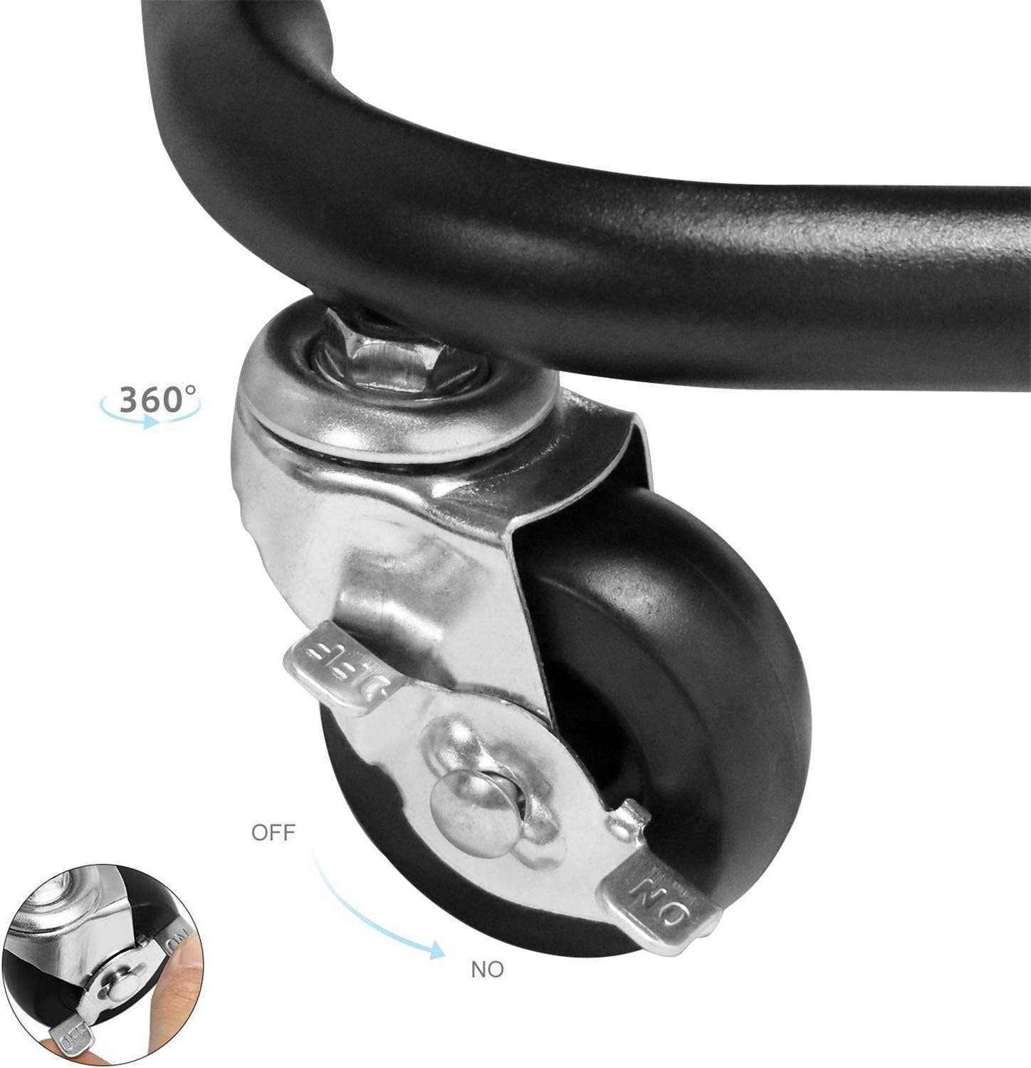 3 Tier Rolling Storage Cart with Tabletop, Practical Kitchen Storage Organizer Utility Service Cart on Wheels for Home Office - Black