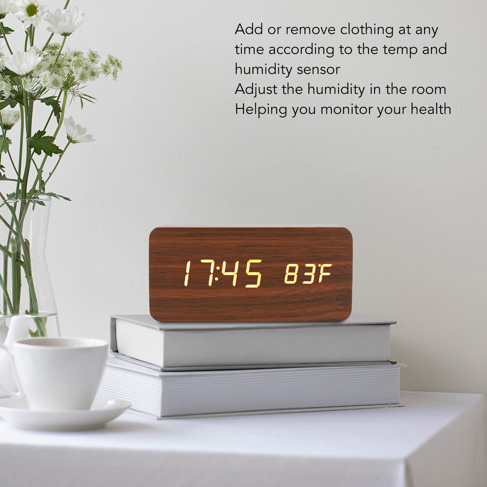 LED Wooden Digital Alarm Clock - Image 3