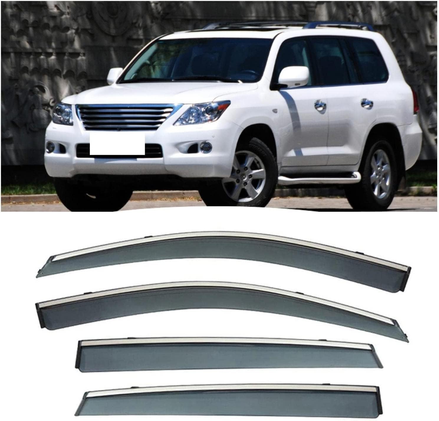 PANXUC Car Wind Deflectors for Lexus LX570 2007-2012, Side Window Wind Rain Deflector Window Visor Sun Rain Guard Smoke Guards