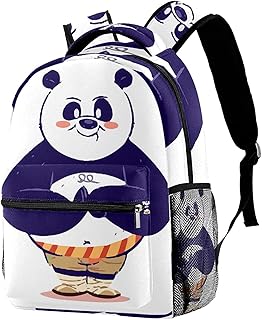 Zaino da viaggio per il tempo libero, panda China Kung Fu Borse con portabottiglie per ragazze ragazzi