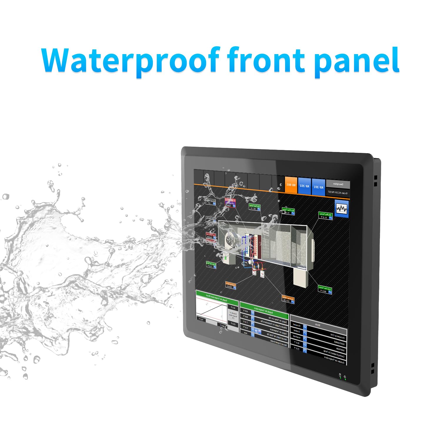 15" Industrieller lüfterloser Panel-PC, Windows 10 Touchscreen-Panel-Computer, Autostart beim Einschalten, VESA-Halterung, 2xLAN, HDMI, 6xUSB, 2xRS485, 4xRS232, 8*GPIO (I3-7100U 16GB+512GB)