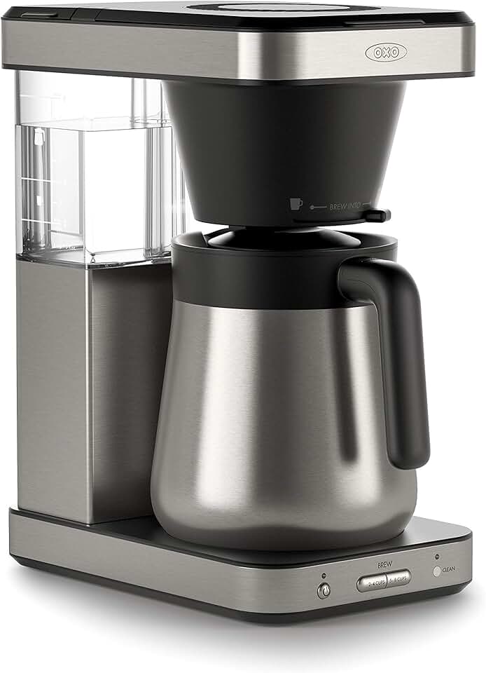 OXO Brew 8-Cup Coffee Maker - Single-Serve &amp; Carafe, Thermal Stainless Steel, SCA Certified