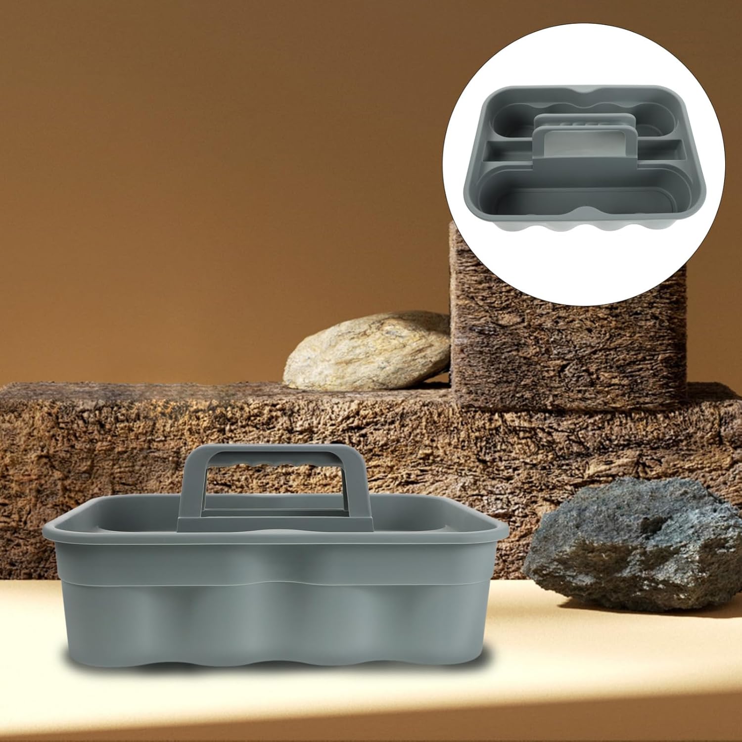 Plastic Cleaning Supplies Tote Organizer with Handle Portable Storage Basket for Auto Detailing Tools and Home Cleaning Essentials Lightweight and Durable Design