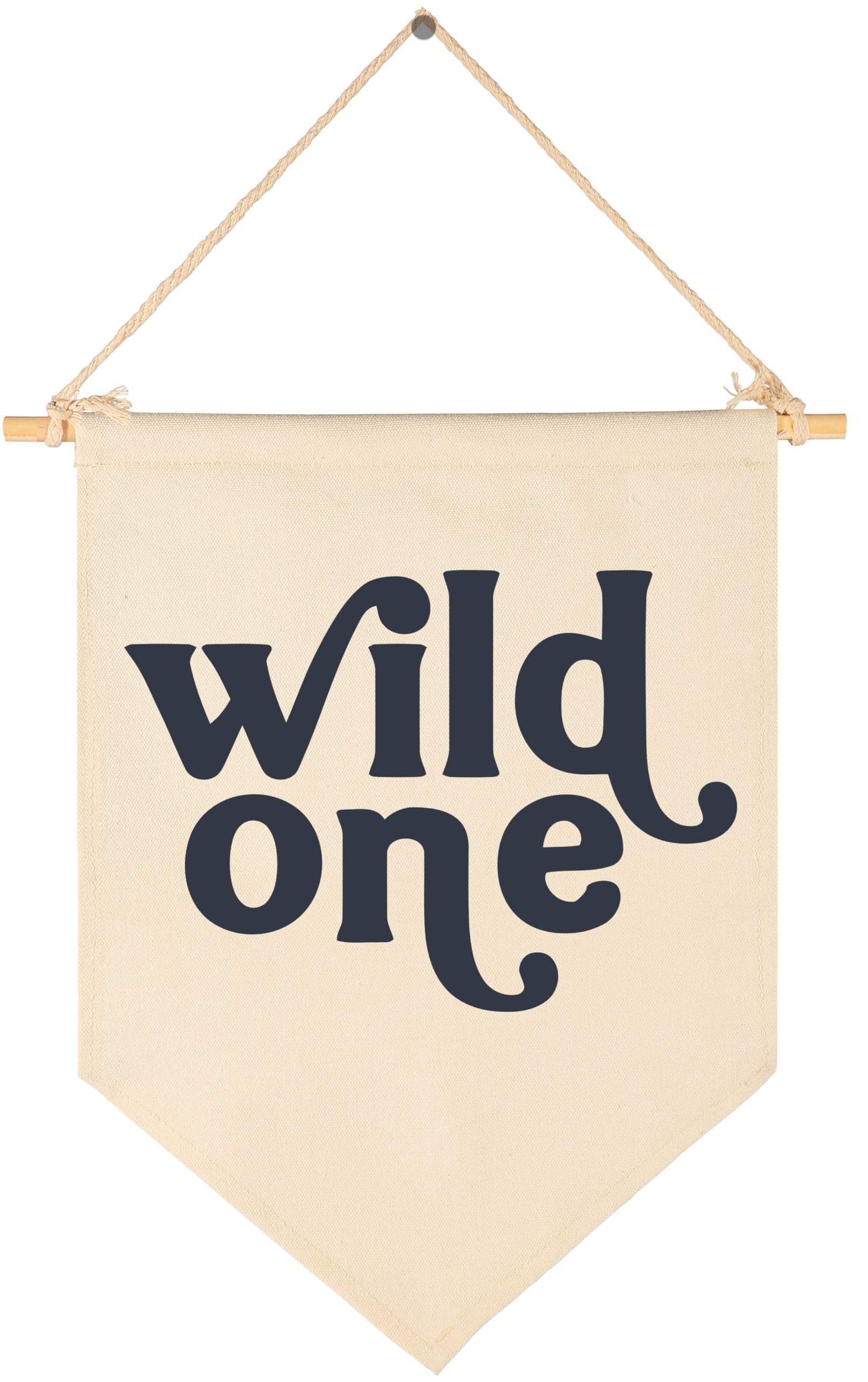 Wild One-First Birthday-Sign Above Crib-Wall Decor Gift for Baby Boys Girls Kids-Canvas Hanging Pennant Banner Wall Decor Gifts for Nursery Baby Room Playroom Homeschool Reading Room Bedroom