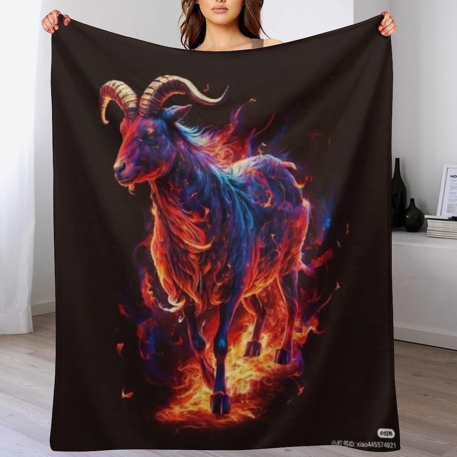 Couverture en flannel chèvre pour des soirées cocooning au salon